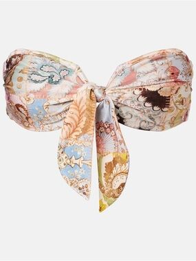 Zimmermann Daylight Tie Bikini Top In Patch Multi US Size 8 NWT